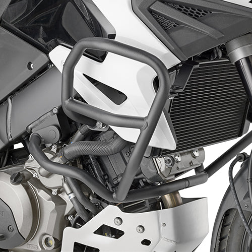 Paramotore Kappa KN3117 tubolare nero Ø 25 mm montato su Suzuki V-Strom 1050, foto ufficiale Kappa