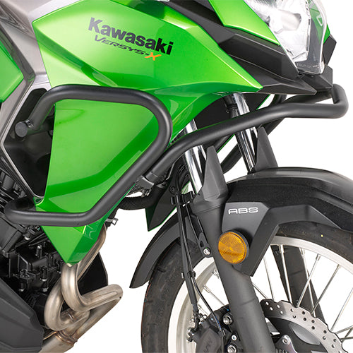 Paramotore Kappa KN4121 tubolare nero Ø 25 mm montato su Kawasaki Versys-X 300, foto ufficiale Kappa