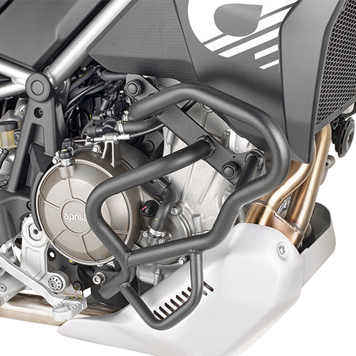 Paramotore Kappa KN6710 tubolare nero Ø 25 mm montato su Aprilia Tuareg 660, foto ufficiale Kappa