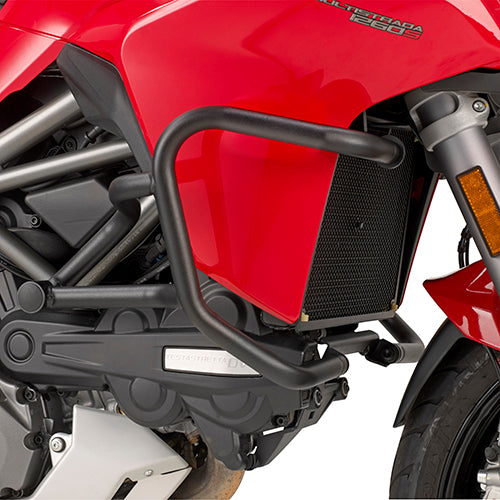 Kappa KN7406B paramotore tubolare nero visto di lato su Ducati Multistrada, foto ufficiale Kappa