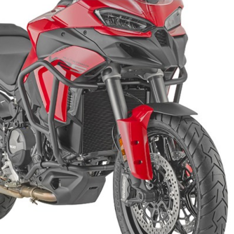 Kappa KN7416 paramotore tubolare nero Ø 25 mm su Ducati Multistrada V2, vista laterale anteriore, foto del prodotto