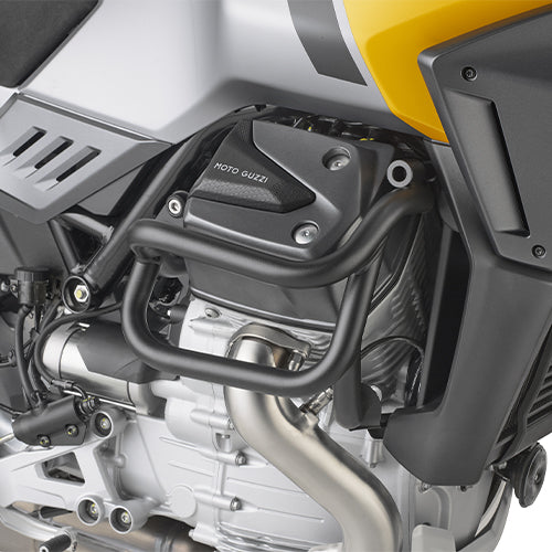 Paramotore Kappa KN8208 tubolare nero Ø 25 mm montato su Moto Guzzi Stelvio 1000, foto ufficiale Kappa