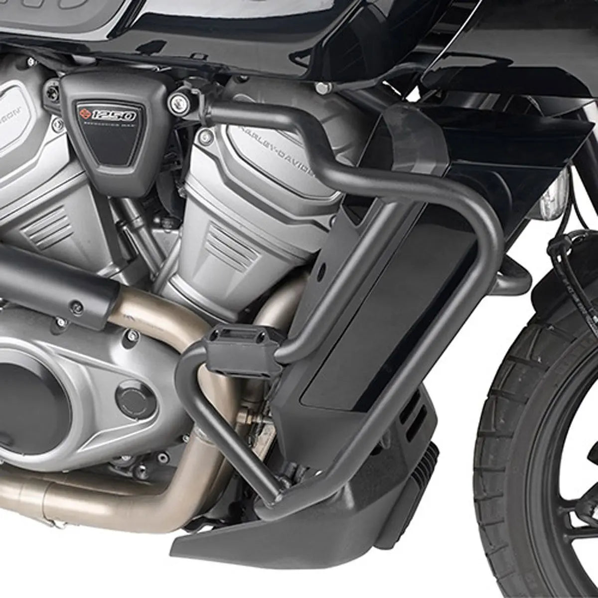 Kappa KN8400 paramotore tubolare nero montato su Harley-Davidson Pan America 1250, foto del prodotto