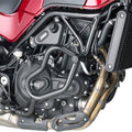 Paramotore Kappa KN8704 tubolare nero Ø 25 mm montato su Benelli Leoncino 500, foto ufficiale Kappa