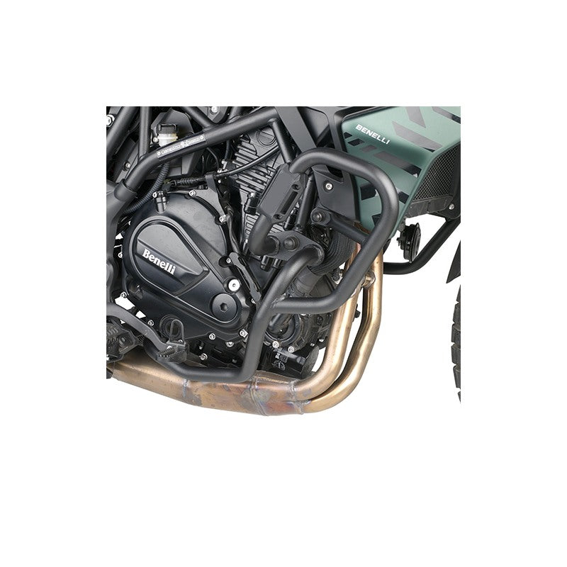 Paramotore Kappa KN8717 tubolare nero Ø 25 mm montato su Benelli TRK 702 X, foto del prodotto