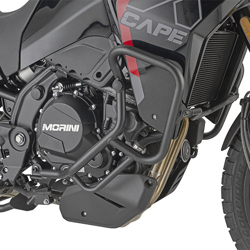 Paramotore Kappa KN9352 tubolare nero Ø 25 mm montato su Moto Morini X-Cape 700, foto ufficiale Kappa