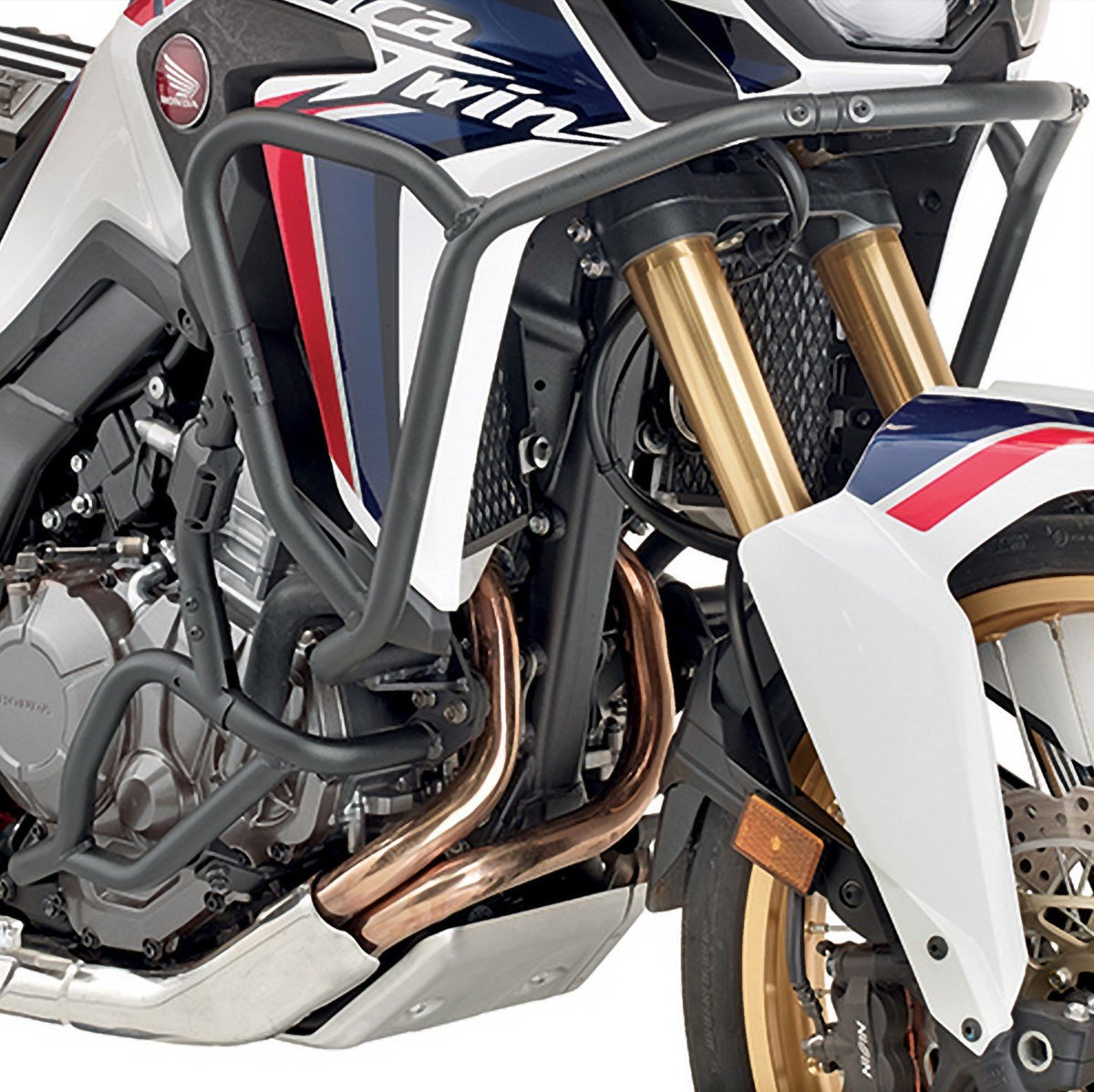 Kappa KNH1144 paramotore tubolare alto nero montato su Honda CRF1000L Africa Twin, foto del prodotto