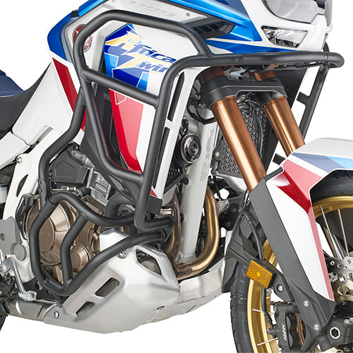 Paramotore alto Kappa KNH1178 tubolare nero Ø 25 mm montato su Honda CRF1100L Africa Twin Adventure Sports, foto ufficiale Kappa