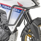 Paramotore alto Kappa KNH1201 nero Ø 25 mm montato su Honda XL 750 Transalp, foto ufficiale Kappa