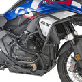 Paramotore alto Kappa KNH5143 tubolare nero Ø 25 mm montato su BMW R 1300 GS con il KN5143, foto ufficiale Kappa
