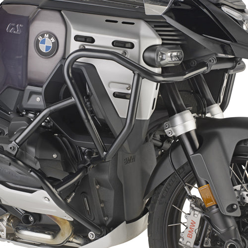 Paramotore alto Kappa KNH5146 tubolare nero Ø 25 mm montato su BMW R 1300 GS Adventure, foto ufficiale Kappa