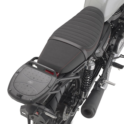 Attacco posteriore Kappa KR1212 montato su Honda GB 350 S con piastra in vista, bauletto non incluso, foto ufficiale Kappa