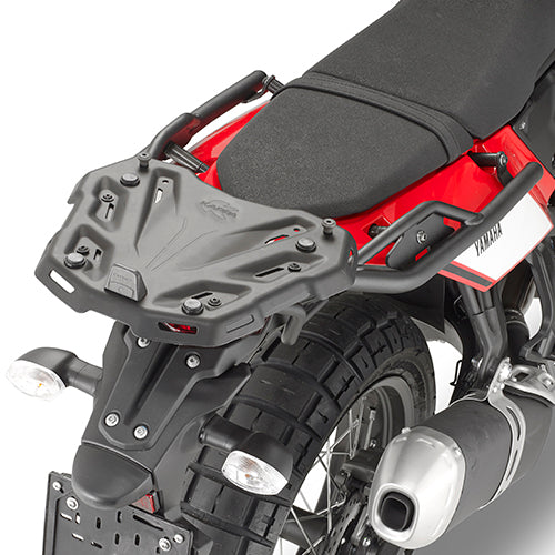 Attacco posteriore Kappa KR2145 montato su Yamaha Ténéré 700 per bauletto Monokey o Monolock, bauletto non incluso, foto ufficiale Kappa