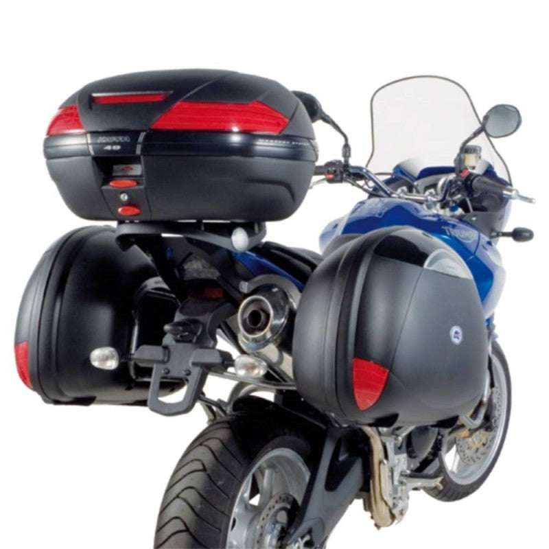 Attacco posteriore Kappa KR225 con piastra Monokey su Triumph Tiger 1050, bauletto e valigie non inclusi, foto ufficiale Kappa