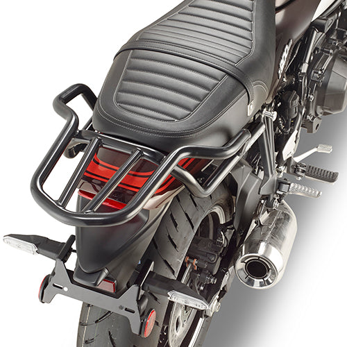 Attacco posteriore Kappa KR4124, portapacchi tubolare nero montato su Kawasaki Z 900 RS, foto ufficiale Kappa