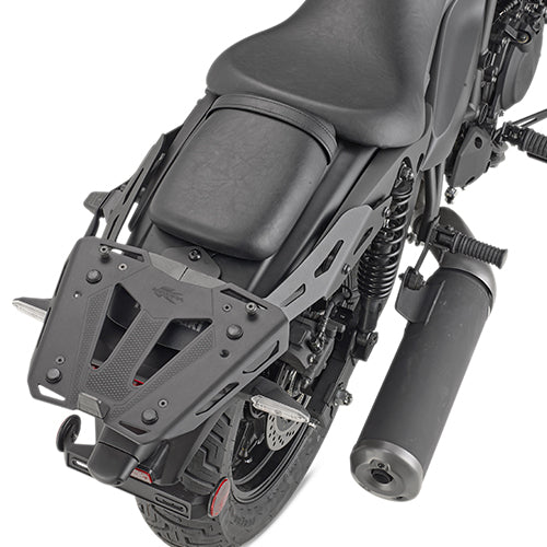 Attacco posteriore Kappa KR4134 montato su Kawasaki Eliminator 500, vista posteriore, bauletto non incluso, foto ufficiale Kappa