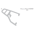 Disegno tecnico ufficiale dell'attacco posteriore Kappa KR5608 per bauletto Monolock su Vespa Primavera e Sprint, con viteria di montaggio
