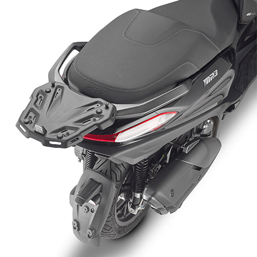 Attacco posteriore Kappa KR5619 nero montato su Piaggio MP3 HPE, piastra e bauletto non inclusi, foto ufficiale Kappa