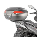 Attacco posteriore Kappa KR6112 su Kymco Xciting S 400i con bauletto dimostrativo, bauletto non incluso, foto ufficiale Kappa