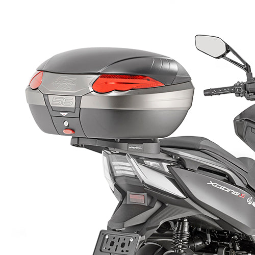Attacco posteriore Kappa KR6112 su Kymco Xciting S 400i con bauletto dimostrativo, bauletto non incluso, foto ufficiale Kappa