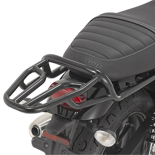 Attacco posteriore Kappa KR6407 nero per bauletto Monokey o Monolock montato su Triumph Street Twin 900, foto ufficiale Kappa