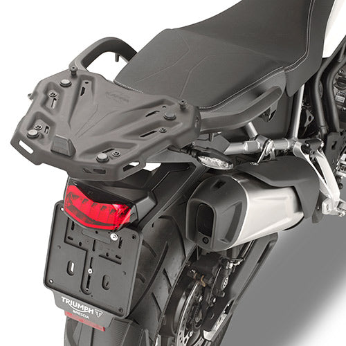 Attacco posteriore Kappa KR6415 nero montato su Triumph Tiger 900, piastra e bauletto non inclusi, foto ufficiale Kappa