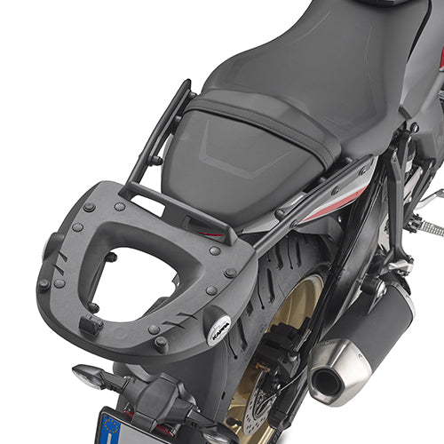 Attacco posteriore Kappa KR6419 montato su Triumph Trident 800 con piastra, bauletto non incluso, foto ufficiale Kappa