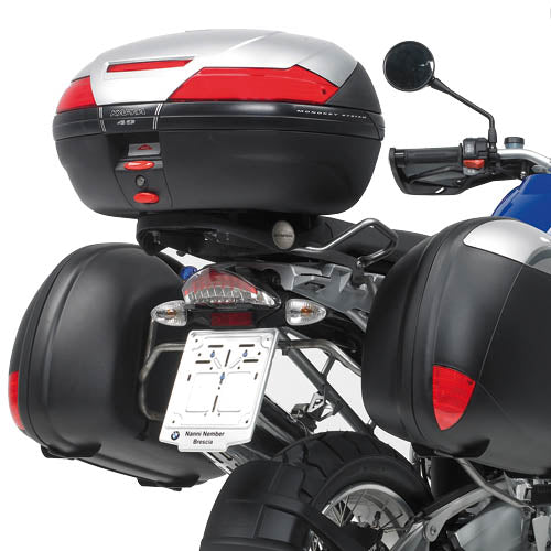 Attacco posteriore Kappa KR689 con piastra Monokey montato su BMW R 1200 GS, bauletto e valigie non inclusi, foto ufficiale Kappa