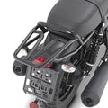 Attacco posteriore Kappa KR8201 nero lucido montato su Moto Guzzi V7 III, bauletto non incluso, foto del prodotto