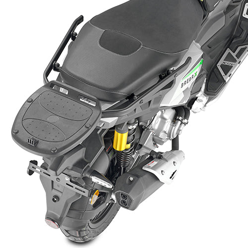 Attacco posteriore Kappa KR9501 per KL Brera X 125 e 300 montato sullo scooter, bauletto non incluso, foto ufficiale Kappa