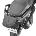 Attacco posteriore Kappa KR9700 per QJ Motor Fort 350 montato sullo scooter con piastra Monolock, nero, bauletto non incluso, foto del prodotto