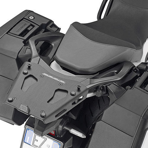Attacco posteriore Kappa KRA1196 in alluminio nero per Honda NT 1100 montato sulla moto, bauletto non incluso, foto ufficiale Kappa