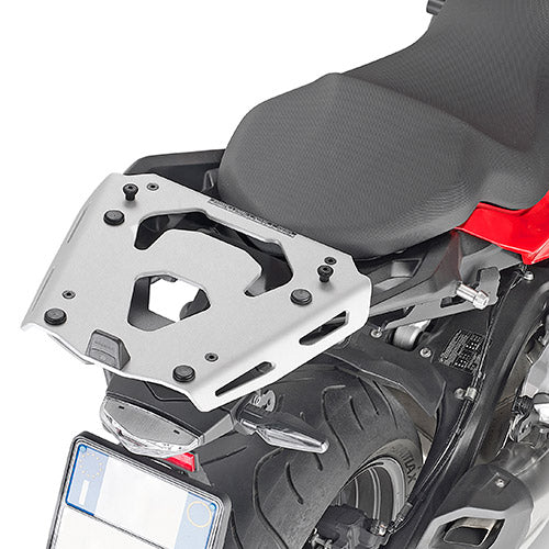 Attacco posteriore Kappa KRA5137 in alluminio per BMW F 900 XR montato sulla moto, bauletto non incluso, foto ufficiale Kappa