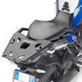 Attacco posteriore Kappa KRA5138B in alluminio nero per BMW S 1000 XR montato sulla moto, bauletto non incluso, foto del prodotto