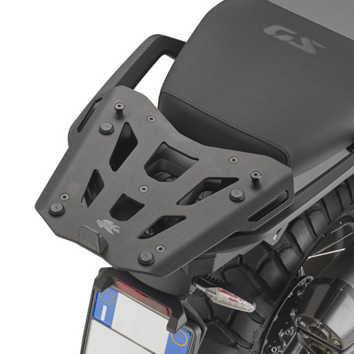 Attacco posteriore Kappa KRA5146 in alluminio nero per BMW R 1300 GS Adventure montato sulla moto, bauletto non incluso, foto ufficiale Kappa