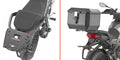 Attacco posteriore Kappa KRA8208 in alluminio nero per Moto Guzzi Stelvio 1000 montato sulla moto, bauletto non incluso, foto ufficiale Kappa