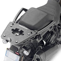 Attacco posteriore Kappa KRA8400 in alluminio nero per Harley-Davidson Pan America 1250 montato sulla moto, bauletto non incluso, foto ufficiale Kappa