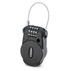 Lucchetto Kappa KS220 nero a cavo retraibile con combinazione a 4 cifre, cavo in acciaio estratto