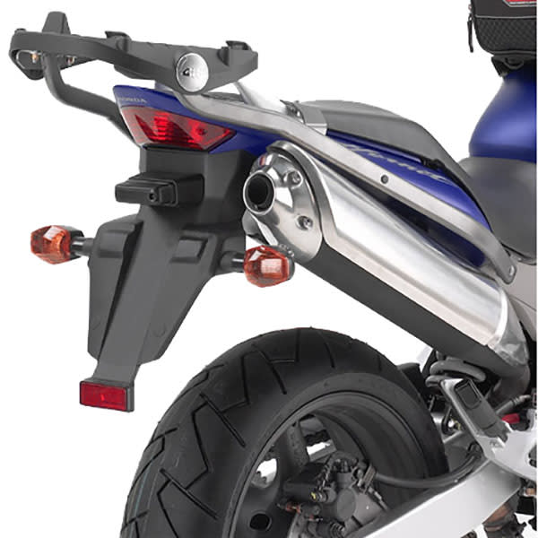 Attacco posteriore Kappa KZ258 montato su Honda CB 600 F Hornet 2003-2006, bauletto e piastra non inclusi, foto del prodotto