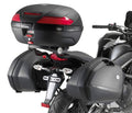 Attacco posteriore Kappa KZ449 per Kawasaki ER-6n ed ER-6f 650 montato con bauletto e valigie, piastra e bauletto non inclusi, foto ufficiale Kappa