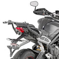 Attacco posteriore Kappa KZ6412 montato sulla Triumph Street Triple 765, bauletto non incluso, foto ufficiale Kappa