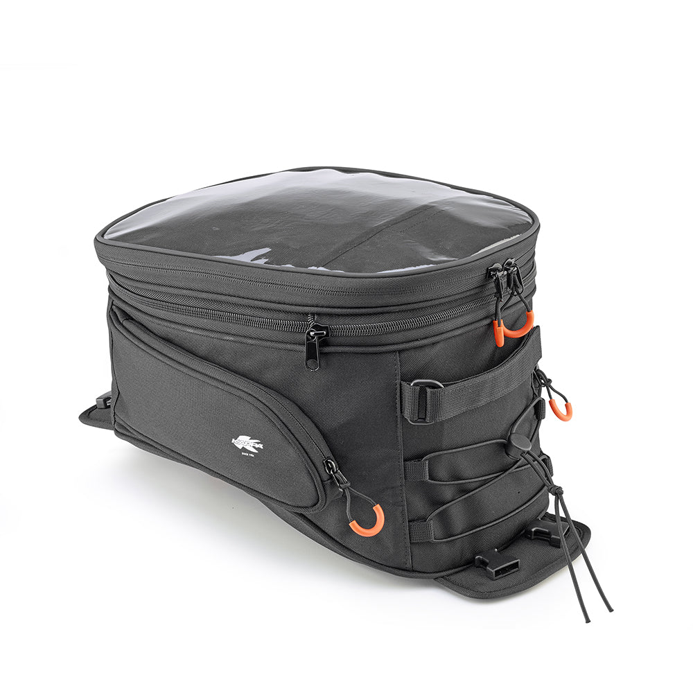 Kappa ST112 borsa da serbatoio enduro Stryker 15-20 L nera con tasche laterali e banda elastica, foto ufficiale Kappa