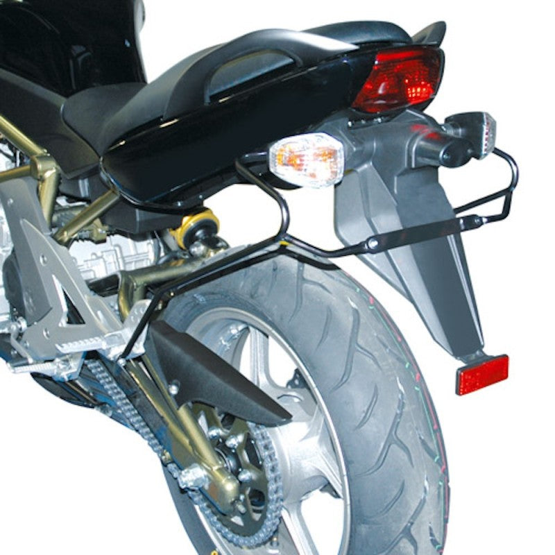 Telaietti Kappa TK262 neri per borse soffici montati su Kawasaki ER-6n 650, foto del prodotto
