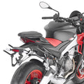 Telaietti Kappa TR6709K REMOVE-X neri montati su Aprilia Tuono 660, borse non incluse, foto ufficiale Kappa