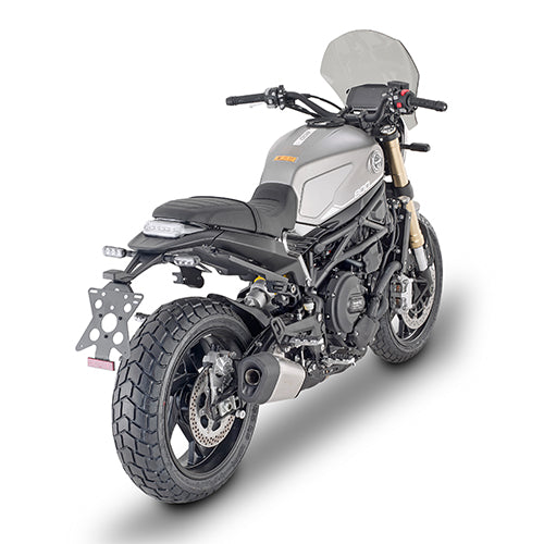 Benelli Leoncino 800 con le staffe REMOVE-X del Kappa TR8713K e tubolare smontato, foto ufficiale Kappa