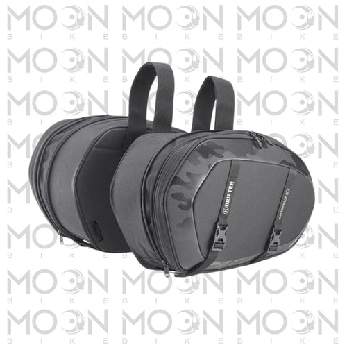 Kappa Moto Coppia borse laterali Kappa Moto DR05 Drifter universali 40-52 L estensibili per moto Grigio Stoccaggio e carico per veicoli - Moon Bike - Vista 1