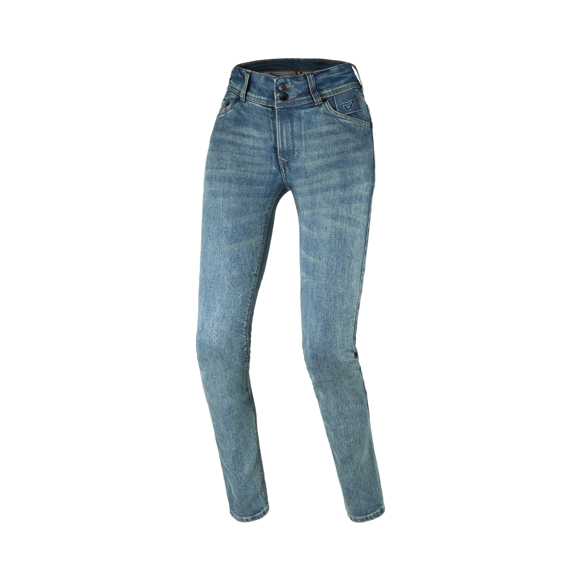 Macna Aramon 165.4100.505 jeans moto donna azzurro slavato, vista frontale