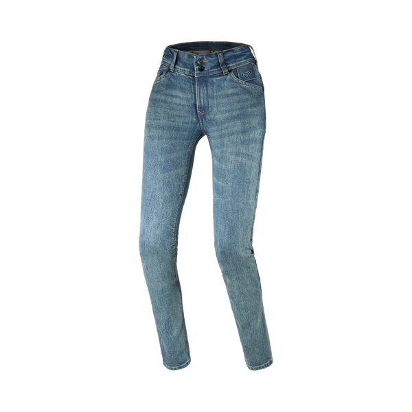 Macna Aramon 165.4100.505 jeans moto donna azzurro slavato, vista frontale