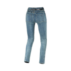 Macna Aramon azzurro, retro del jeans moto donna COVEC a vita alta