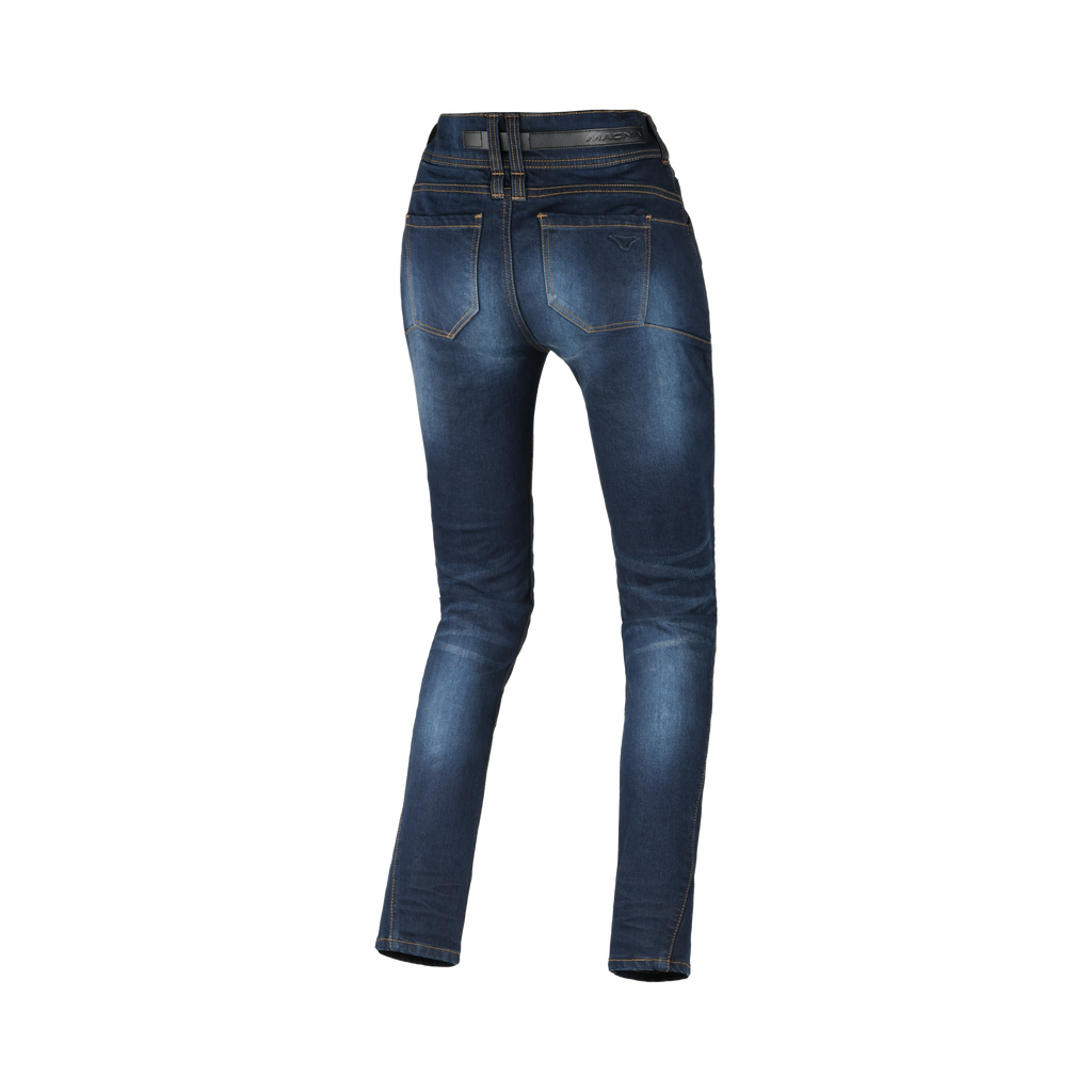 Macna Aramon blu scuro, retro del jeans moto donna COVEC a vita alta